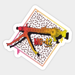 Colorful German MG-42 machine gun Sticker